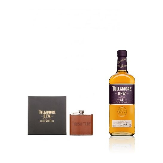 Tullamore D.E.W. 12 YO + Flask - бленд ирландско уиски 700ml - Ирландско уиски бленд - DrinkLink