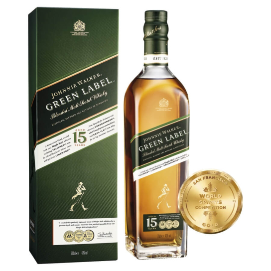 Johnnie Walker Green Label 15 YO - бленд шотландско уиски 700ml - Шотландско уиски бленд - DrinkLink