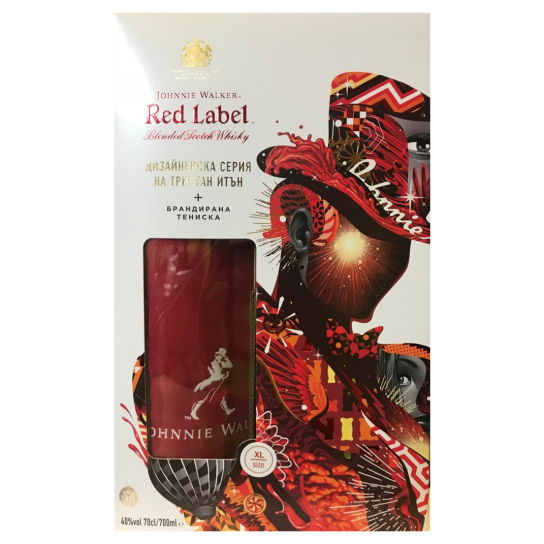 Johnnie Walker с тениска - бленд шотландско уиски 700ml - Шотландско уиски бленд - DrinkLink