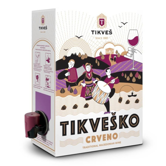 Tikvesko Crveno - червено вино 3L - Червено вино - DrinkLink