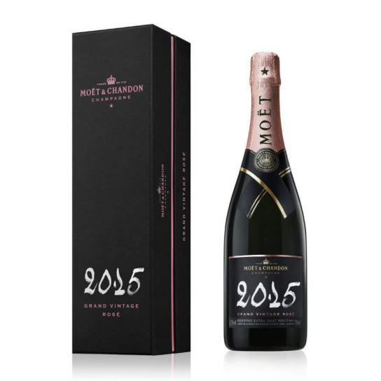 Moet & Chandon Grand Vintage Rose 2015 с кутия - шампанско 750ml - Шампанско - DrinkLink