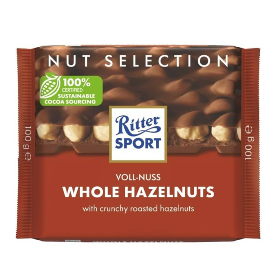 Ritter Sport Milk Chocolate with Whole Hazelnuts 100g - Шоколадови и захарни изделия - DrinkLink
