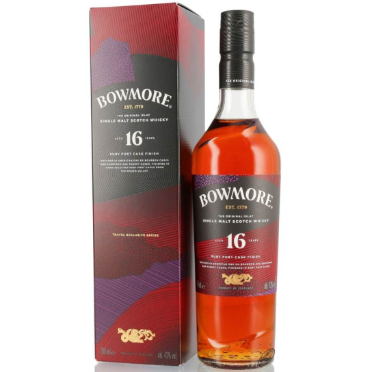 Bowmore 16 YO Ruby Port Cask Finish - малцово шотландско уиски 700ml   - Шотландско уиски малцово - DrinkLink