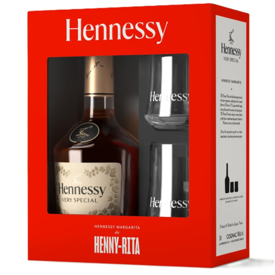 Hennessy VS с две чаши - коняк 700ml - Подходящи за подарък - DrinkLink