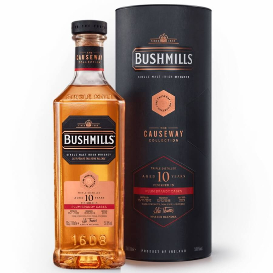 Bushmills 10 YO The Causeway Plum Brandy Cask - малцово ирландско уиски 700ml - Ирландско уиски малцово - DrinkLink
