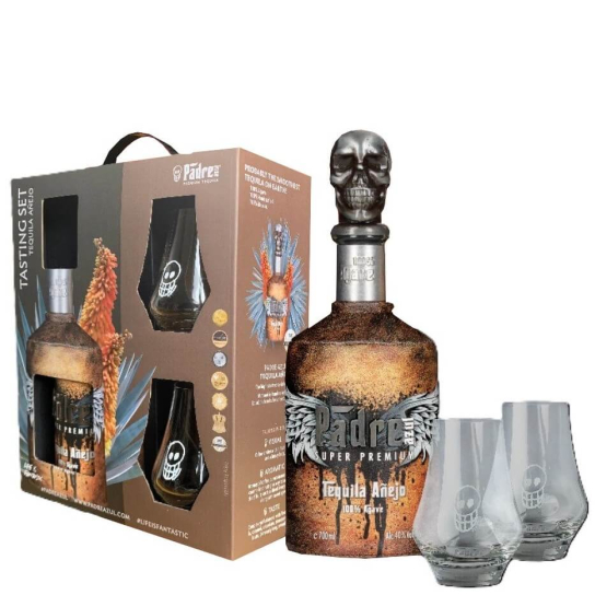 Padre Azul Anejo Tasting Set с две чаши - текила 700ml - Текила и мезкал - DrinkLink