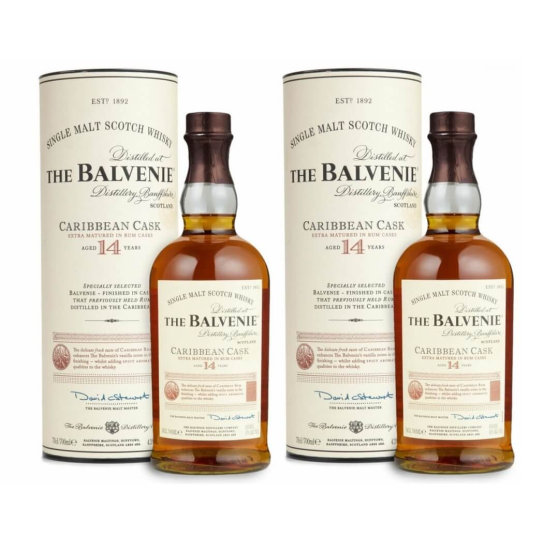 Специална оферта The Balvenie Caribbean Cask 14 YO х 2 бр. - Шотландско уиски малцово - DrinkLink