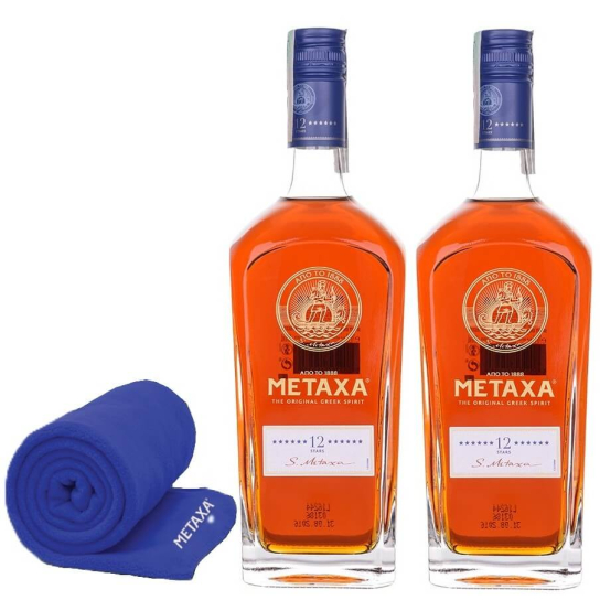 Metaxa 12* х 2 бр. с подарък поларено одеяло - Бренди - DrinkLink