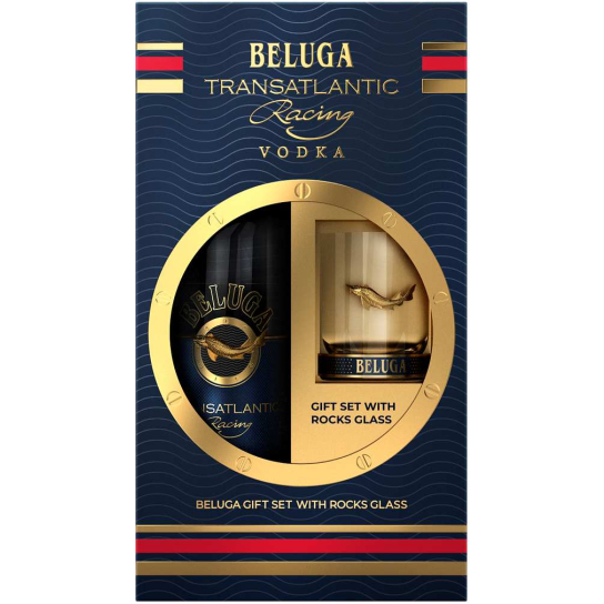 Beluga Transatlantic с чаша - водка 700ml - Подходящи за подарък - DrinkLink
