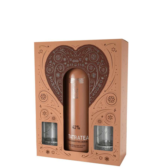 Tatratea Peach Tea с две шот чаши - ликьор 700ml - Ликьор - DrinkLink