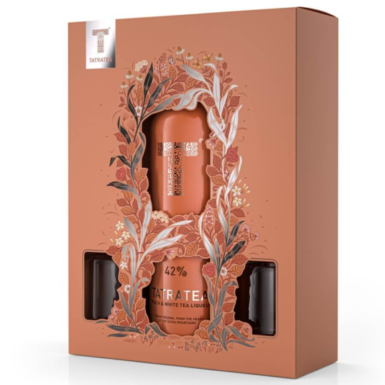 Tatratea Peach Tea с две шот чаши - ликьор 700ml - Ликьор - DrinkLink