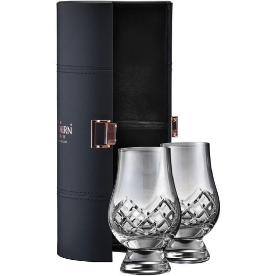 Кожена кутия Glencairn с 2 кристални чаши -  - DrinkLink