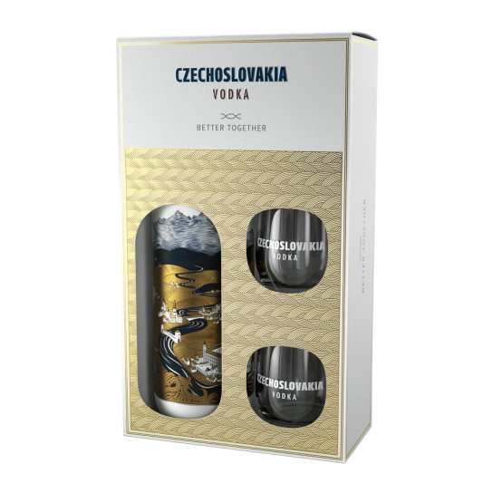 Czechoslovakia с две чаши - водка 700ml - Подходящи за подарък - DrinkLink