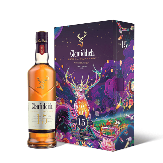 Glenfiddich 15 YO Limited Edition 2022 с 2 чаши - малцово шотландско уиски 700ml - Шотландско уиски малцово - DrinkLink