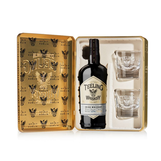 Teeling Small Batch метална кутия с две чаши - бленд ирландско уиски 700ml - Ирландско уиски бленд - DrinkLink