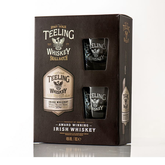 Teeling Small Batch картонена кутия с две чаши - бленд ирландско уиски 700ml - Ирландско уиски бленд - DrinkLink