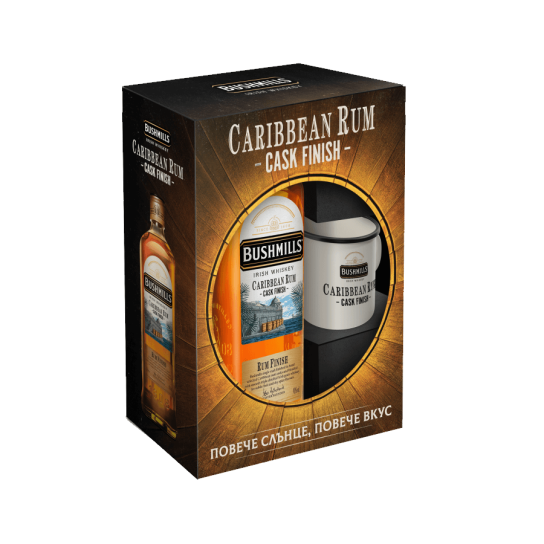 Bushmills Rum Cask Finish с чаша - бленд ирландско уиски 700ml - Подходящи за подарък - DrinkLink