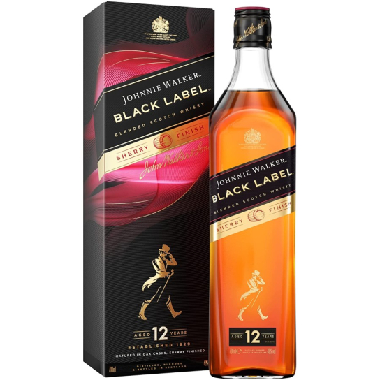 Johnnie Walker Black Label 12 YO Sherry Finish - бленд шотландско уиски 700ml - Шотландско уиски бленд - DrinkLink