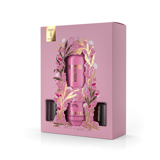 Tatratea Hibiscus & Red Tea с две шот чаши - ликьор 700ml - Ликьор - DrinkLink