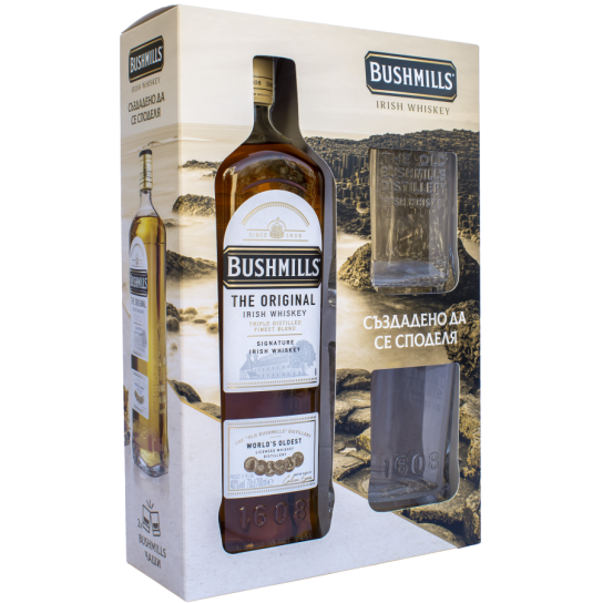Bushmills Original с две ниски чаши - бленд ирландско уиски 700ml - Ирландско уиски бленд - DrinkLink