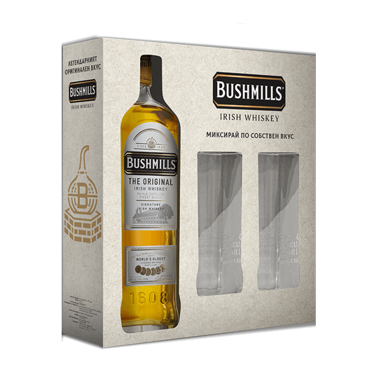 Bushmills Original с две високи чаши - бленд ирландско уиски 700ml - Ирландско уиски бленд - DrinkLink