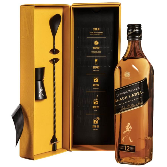 Johnnie Walker Black Label 12 YO коктейл сет - бленд шотландско уиски 700ml - Шотландско уиски бленд - DrinkLink