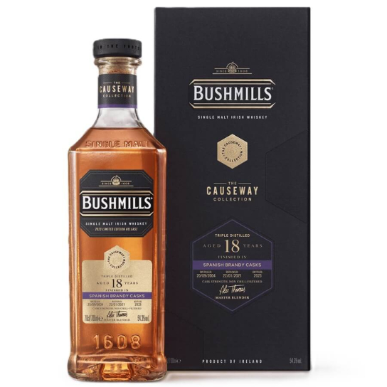 Bushmills 18 YO The Causeway Spanish Brandy Cask - малцово ирландско уиски 700ml - Ирландско уиски малцово - DrinkLink