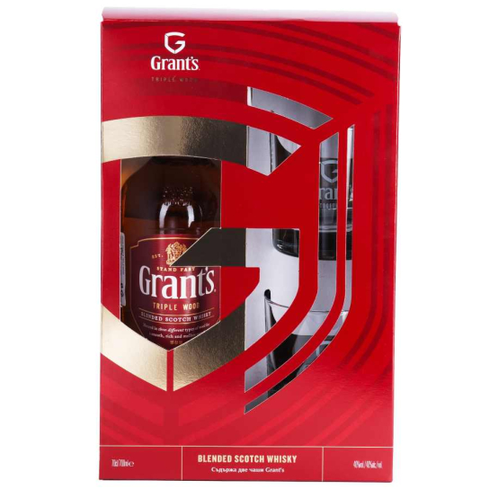 Grant's Triple Wood с две чаши - бленд шотландско уиски 700ml - Шотландско уиски бленд - DrinkLink