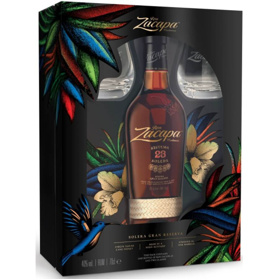 Zacapa 23 - подаръчен комплект с две чаши - Отлежал - DrinkLink