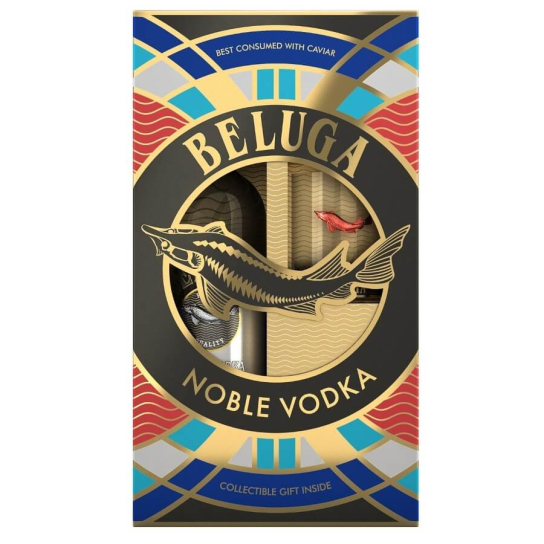 Beluga Noble с висока чаша - водка 700ml - Подходящи за подарък - DrinkLink