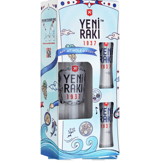Yeni Raki с две чаши - турска ракия 700ml - Турска ракия - DrinkLink