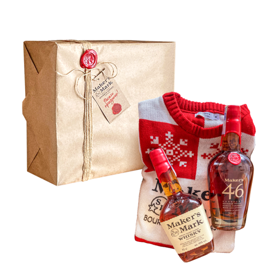 Maker’s Mark 700 ml +Maker’s Mark 46 700 ml +коледен пуловер - Американско уиски бърбън - DrinkLink Maker’s Mark 700 ml +Maker’s Mark 46 700 ml +коледен пуловер - Американско уиски бърбън - DrinkLink