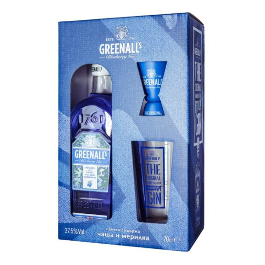 Greenall's Blueberry с чаша и джигър - джин 700ml - Джин - DrinkLink