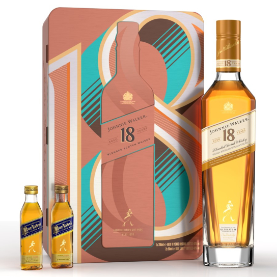 Johnnie Walker 18YO +2x50ml Blue - Шотландско уиски бленд - DrinkLink