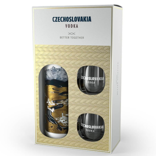 Czechoslovakia с две чаши - водка 700ml - Подходящи за подарък - DrinkLink