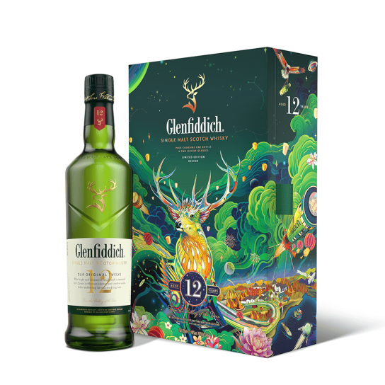 Glenfiddich 12 YO Limited Edition 2022 с две чаши - малцово шотландско уиски 700ml - Шотландско уиски малцово - DrinkLink
