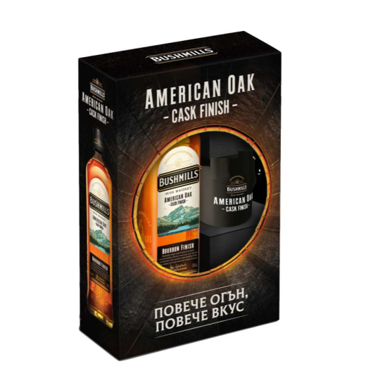 Bushmills Bourbon Cask Finish с чаша - бленд ирландско уиски 700ml - Подходящи за подарък - DrinkLink