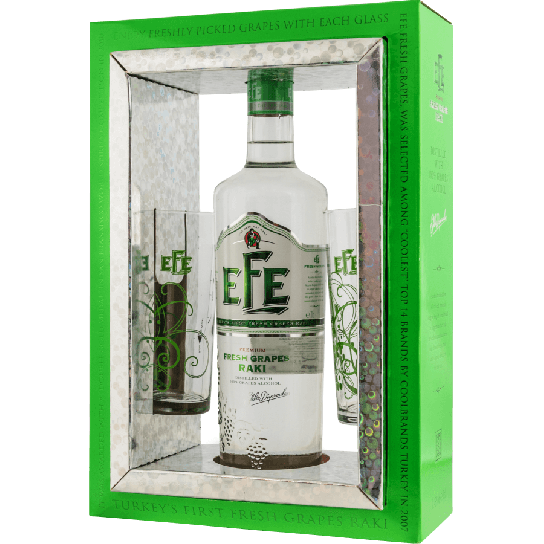 EFE Fresh Grapes Raki с две чаши - турска ракия 700ml - Турска ракия - DrinkLink