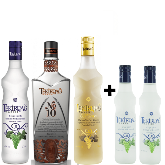 Tekirdag Grape 700ml & N10 700ml & Gold 700ml+2x Tekirdag Grape 200ml - Турска ракия - DrinkLink
