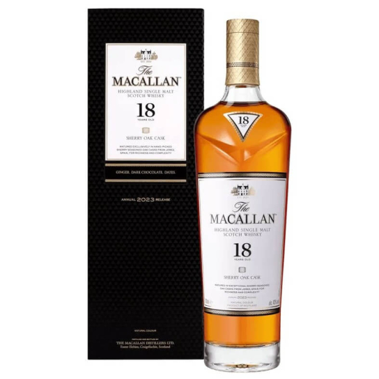 The Macallan Sherry Oak 18 YO - малцово шотландско уиски 700ml - Шотландско уиски малцово - DrinkLink