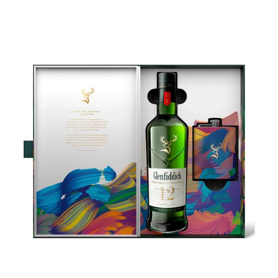 Glenfiddich 12 Y.O. + Flask - Шотландско уиски малцово - DrinkLink