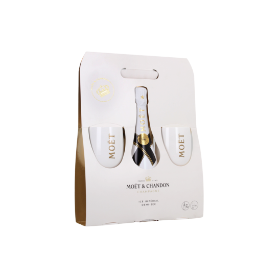 Moet & Chandon Ice Imperial + 2 white glasses - Пенливо вино - DrinkLink