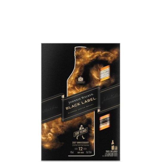 Johnnie Walker Black + 50ml Double Black + 50ml Gold Label - Шотландско уиски смесено - DrinkLink