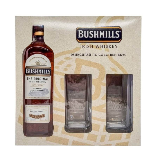 Bushmills Original + 2 високи чаши - Ирландско уиски смесено - DrinkLink
