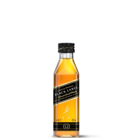 Johnnie Walker Black Label 12 Year Old - бленд шотландско уиски 50ml. - Шотландско уиски смесено - DrinkLink