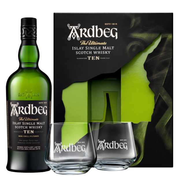 Ardbeg 10 YO с две чаши - малцово шотландско уиски 700ml main product photo