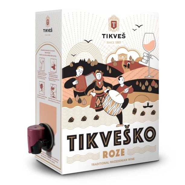 Tikvesko Roze - вино розе 3L main product photo
